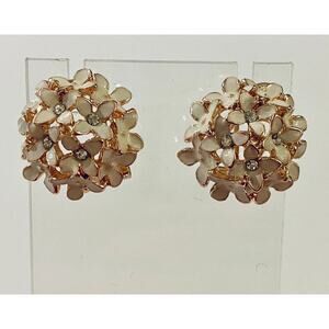 White Enamel Flower Bouquet Earrings Wedding